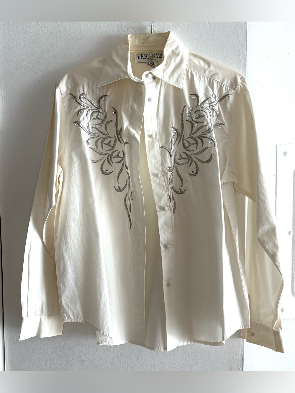 Vintage Harbour Vue Embroidered Embellished Western Shirt